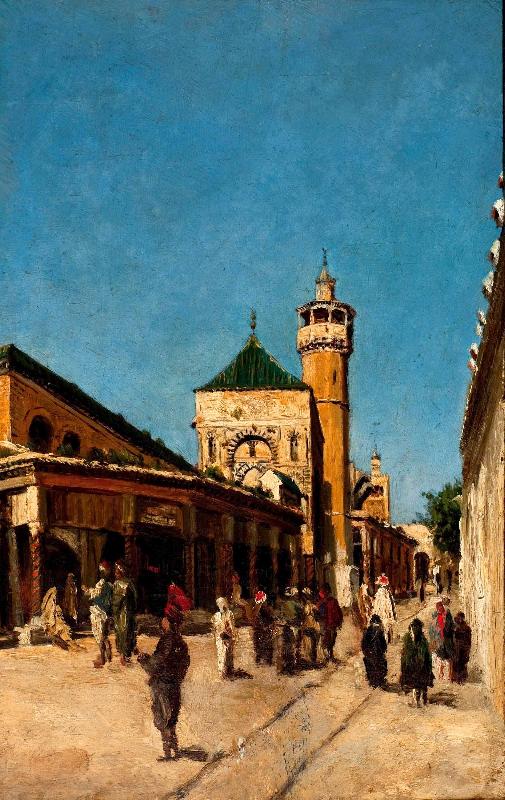 Johann Georg Grimm Street in Tunis oil painting picture